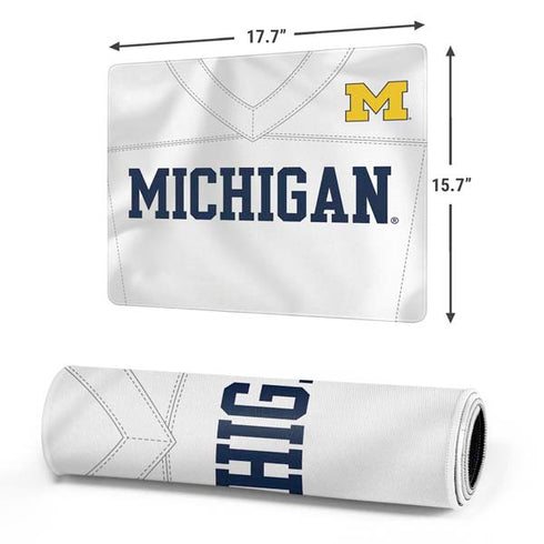 University of Michigan White Jersey Gaming Mouse Pad