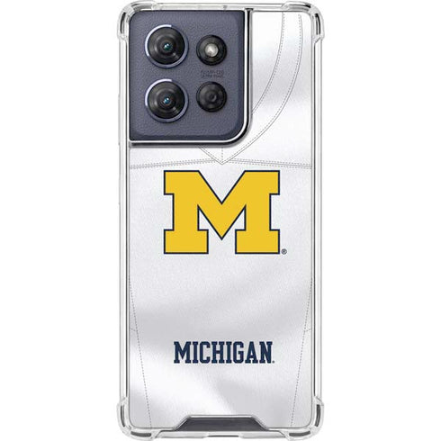University of Michigan White Jersey Moto G 5G (2025) Clear Case