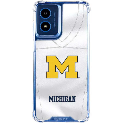 University of Michigan White Jersey Moto G 5G (2024) Clear Case