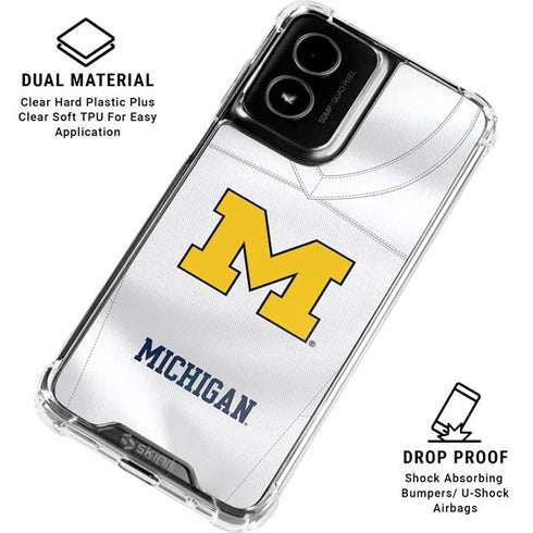 University of Michigan White Jersey Moto G Power 5G (2024) Clear Case