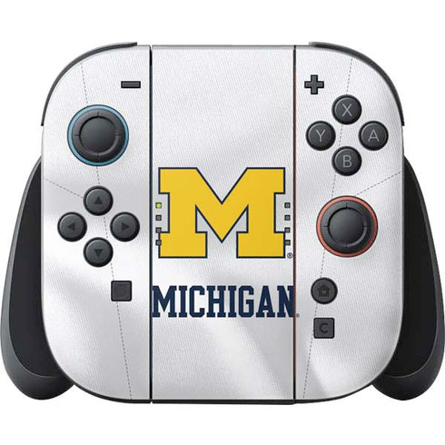 University of Michigan White Jersey Nintendo Switch 2 (2025) Joy-Con Controller Skin