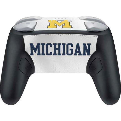 University of Michigan White Jersey Nintendo Switch 2 (2025) Pro Controller Skin