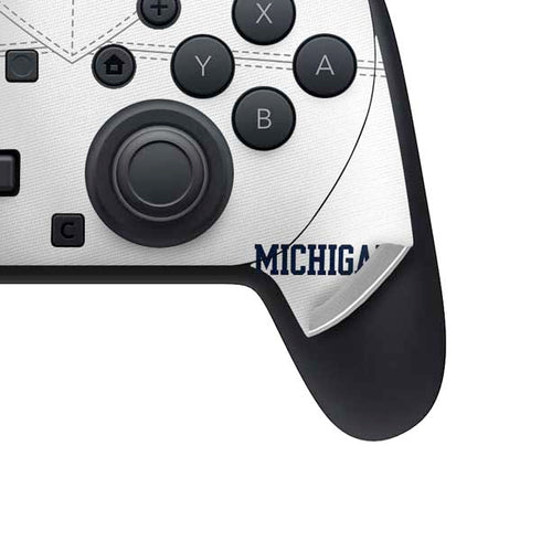 University of Michigan White Jersey Nintendo Switch 2 (2025) Pro Controller Skin