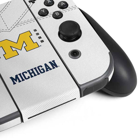 University of Michigan White Jersey Nintendo Switch Bundle Skin