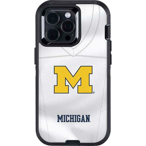University of Michigan White Jersey Otterbox Defender iPhone Skin