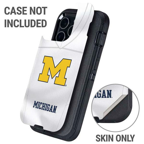 University of Michigan White Jersey Otterbox Defender iPhone Skin