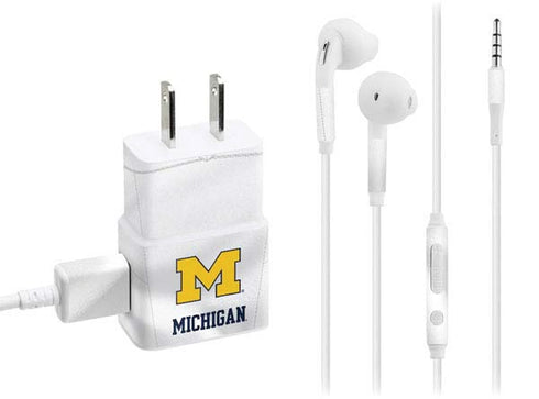 University of Michigan White Jersey Phone Charger Skin