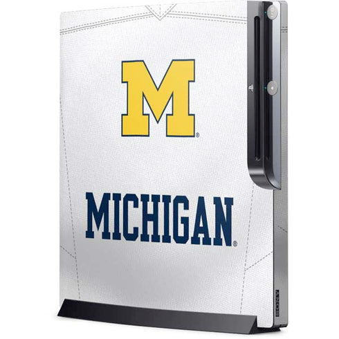 University of Michigan White Jersey Playstation 3 & PS3 Slim Skin