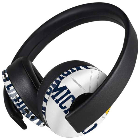 University of Michigan White Jersey PlayStation 4 Gold Wireless Headset Skin