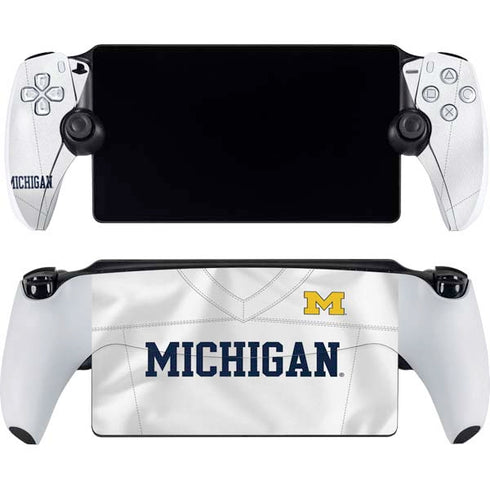 University of Michigan White Jersey PlayStation Portal Remote Player Skin