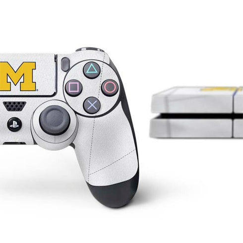 University of Michigan White Jersey PS4 Console and Controller Bundle Skin