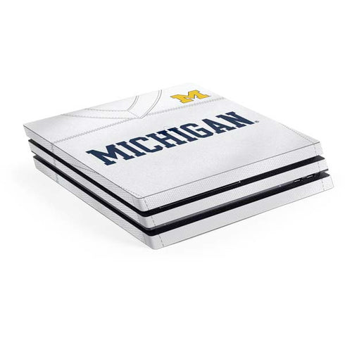 University of Michigan White Jersey PS4 Pro Console Skin
