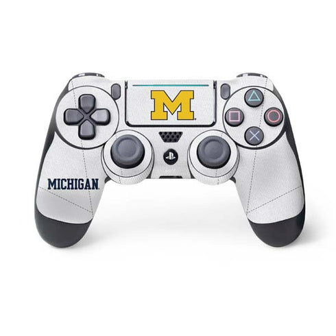 University of Michigan White Jersey PS4 Pro/Slim Controller Skin