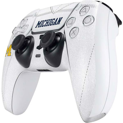 University of Michigan White Jersey PS5 Controller Skin
