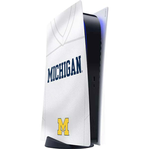 University of Michigan White Jersey PS5 Digital Edition Console Skin