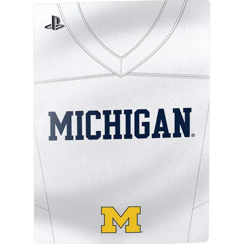 University of Michigan White Jersey PS5 Digital Edition Console Skin