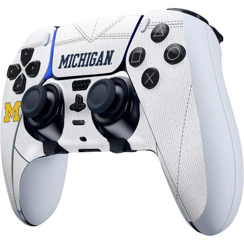 University of Michigan White Jersey PS5 DualSense Edge Pro Controller Skin