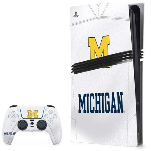 University of Michigan White Jersey PlayStation PS5 Skins