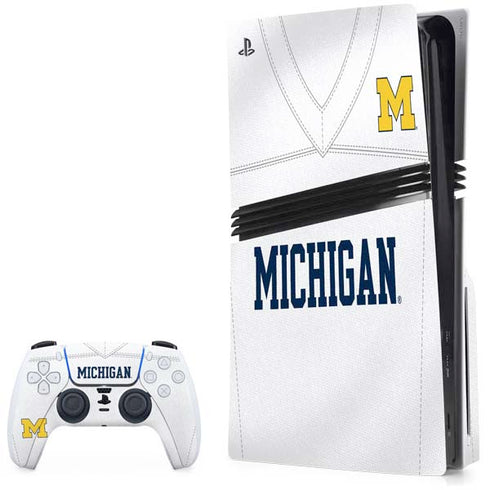 University of Michigan White Jersey PlayStation PS5 Skins