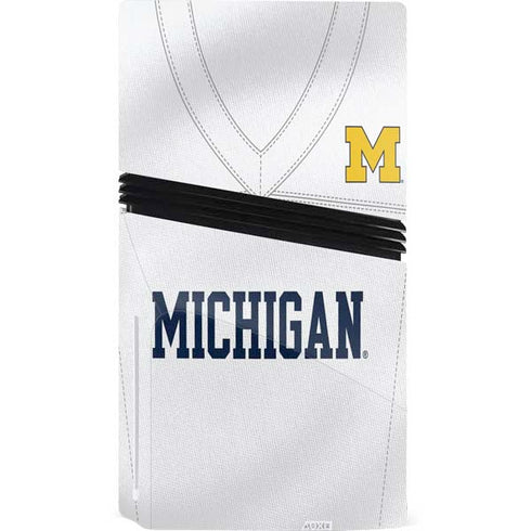 University of Michigan White Jersey PS5 Pro Disk Bundle Skin