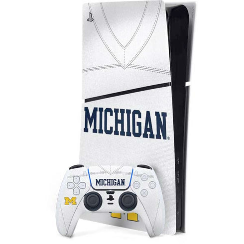 University of Michigan White Jersey PS5 Slim Digital Edition Bundle Skin