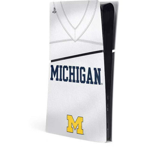 University of Michigan White Jersey PS5 Slim Digital Edition Console Skin