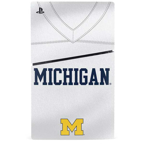University of Michigan White Jersey PS5 Slim Digital Edition Console Skin