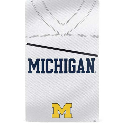University of Michigan White Jersey PS5 Slim Digital Edition Console Skin