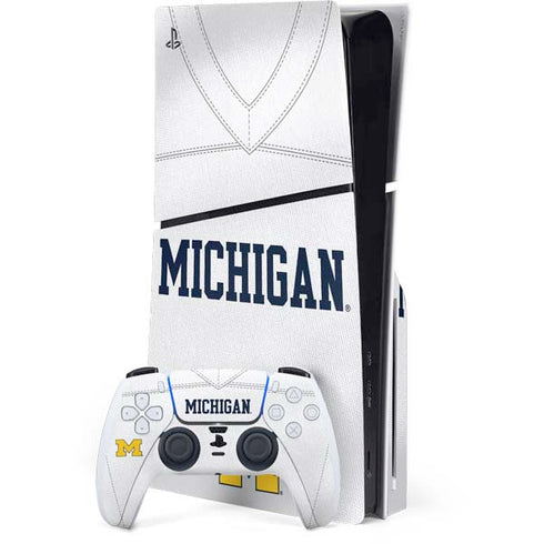 University of Michigan White Jersey PlayStation PS5 Skins