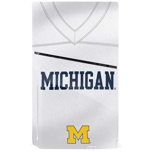 University of Michigan White Jersey PS5 Slim Disk Console Skin