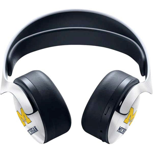 University of Michigan White Jersey PULSE 3D Wireless Headset for PS5 Skin