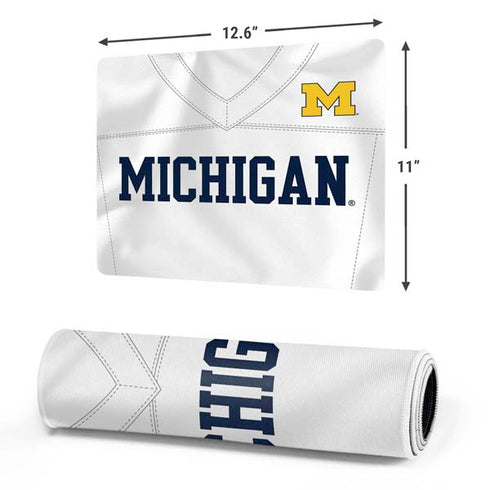 University of Michigan White Jersey Gaming Mouse Pad