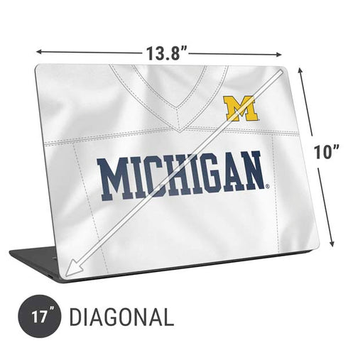 University of Michigan White Jersey Universal Laptop 17in (13.8 x 10in) Skin