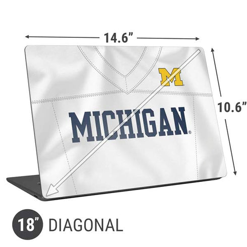 University of Michigan White Jersey Universal Laptop 18in (14.6 x 10.6in) Skin