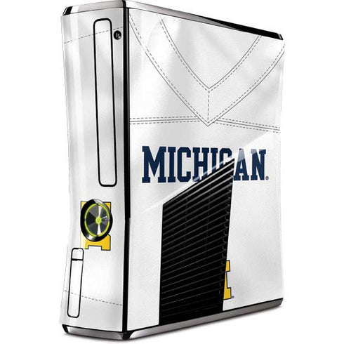 University of Michigan White Jersey Xbox 360 Slim (2010) Skin