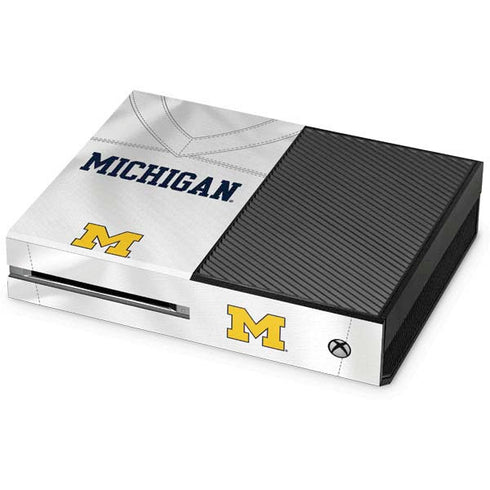 University of Michigan White Jersey Xbox One Console Skin