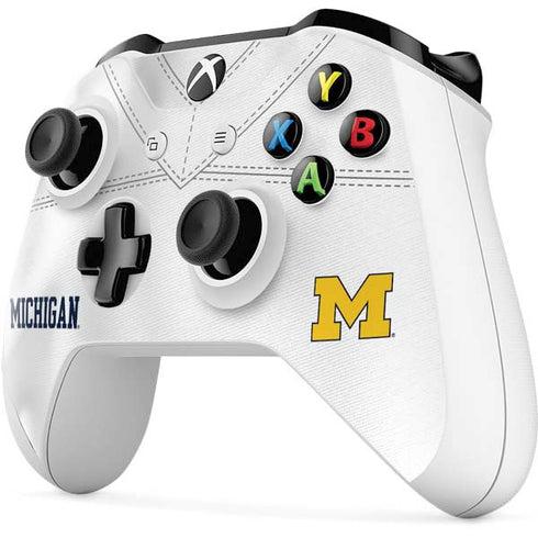 University of Michigan White Jersey Xbox One S Controller Skin