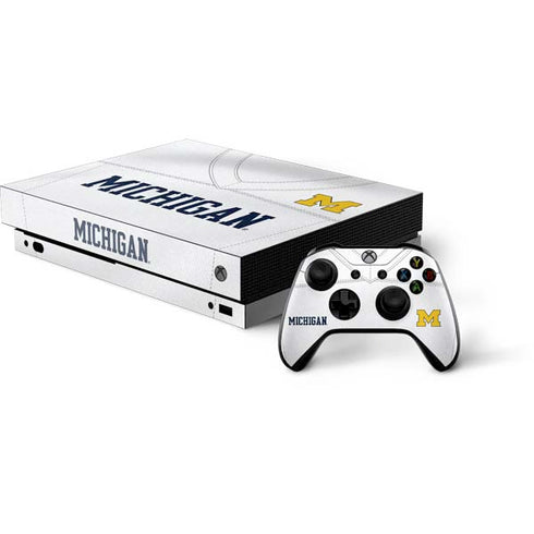 University of Michigan White Jersey Xbox One X Bundle Skin
