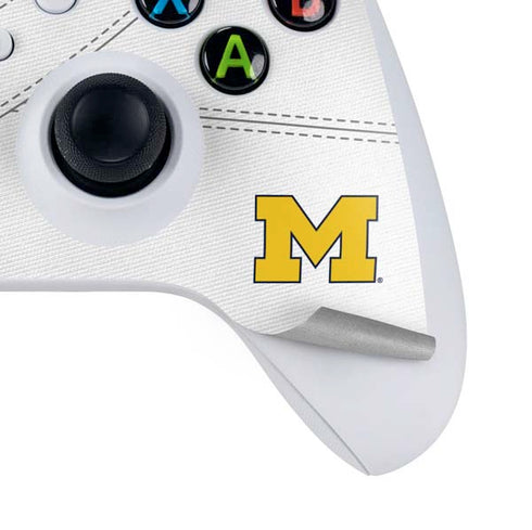 University of Michigan White Jersey Xbox Series S Controller Skin