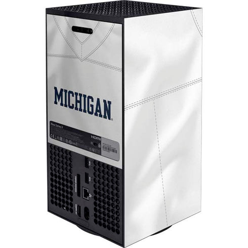 University of Michigan White Jersey Xbox Series X Console Skin