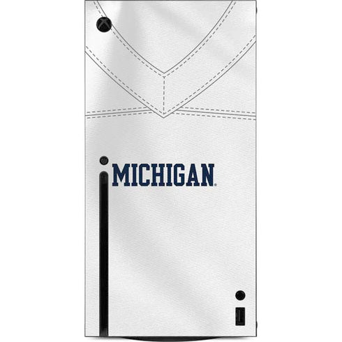 University of Michigan White Jersey Xbox Series X Console Skin