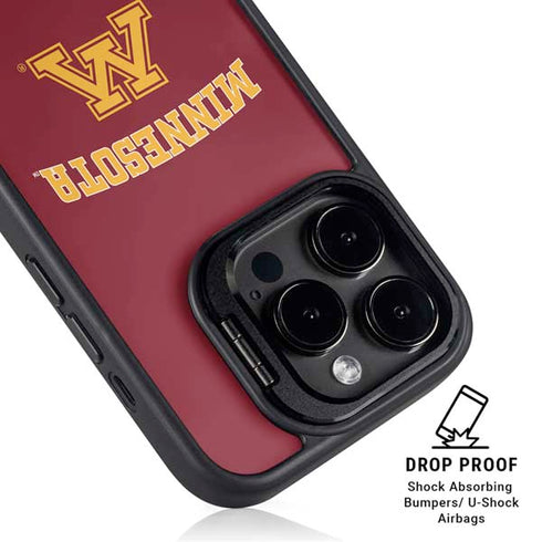 University of Minnesota Collegiate Text iPhone 15 Pro Max Kickstand Case