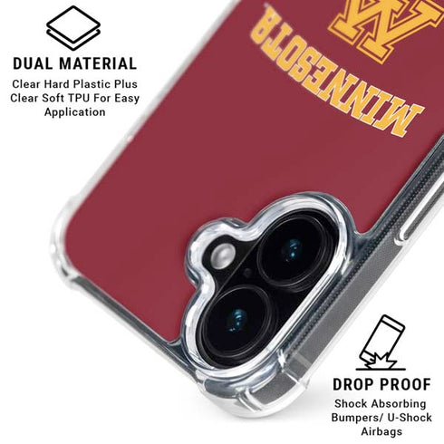 University of Minnesota Collegiate Text iPhone 16 Clear Case