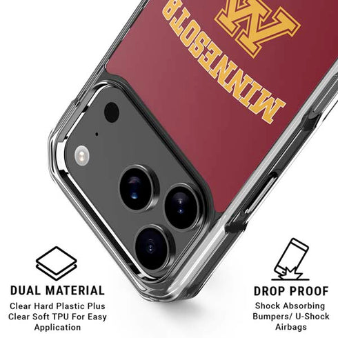 University of Minnesota Collegiate Text iPhone 17 Pro Clear Case