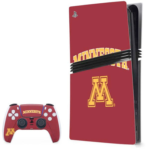 University of Minnesota Collegiate Text PS5 Pro Bundle Skin
