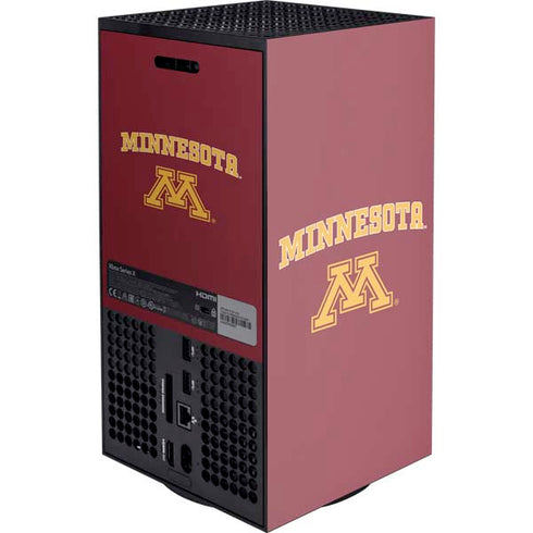 University of Minnesota Collegiate Text XBox Series X Digital Edition Console Skin