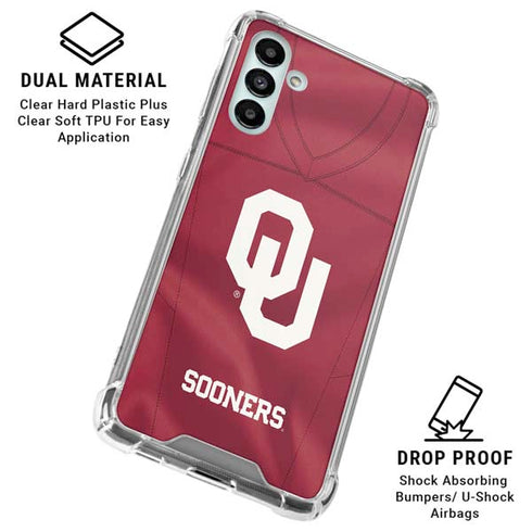 University of Oklahoma Red Jersey Galaxy A13 5G Clear Case