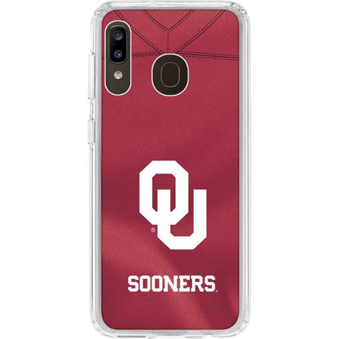 University of Oklahoma Red Jersey Galaxy A20 Clear Case