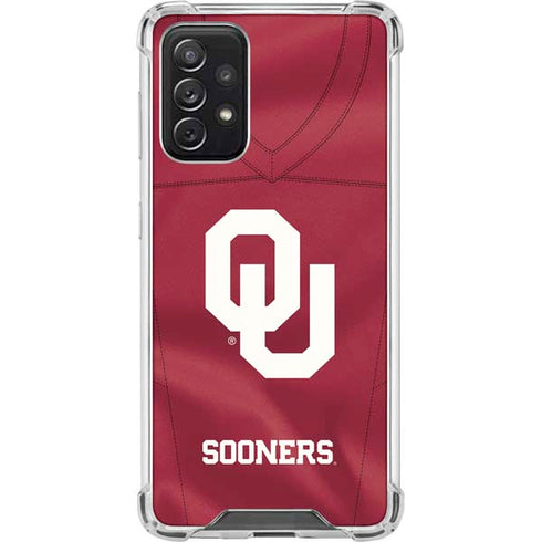 University of Oklahoma Red Jersey Galaxy A72 5G Clear Case