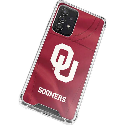 University of Oklahoma Red Jersey Galaxy A72 5G Clear Case